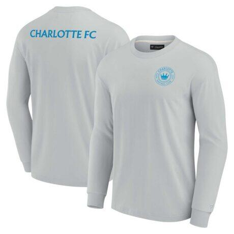 Charlotte FC Fashion7 Unisex Elements Super Soft Long Sleeve T-Shirt - Gray - Front View