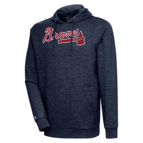 Atlanta Braves Antigua Action Pullover Hoodie - - Front View
