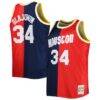 Hakeem Olajuwon Houston Rockets Mitchell & Ness Big & Tall Hardwood Classics 1993/94 Split Swingman Jersey - - Front View
