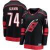 Jaccob Slavin Carolina Hurricanes Fashion7 Women's Home Breakaway Player Jersey - Black - Front View