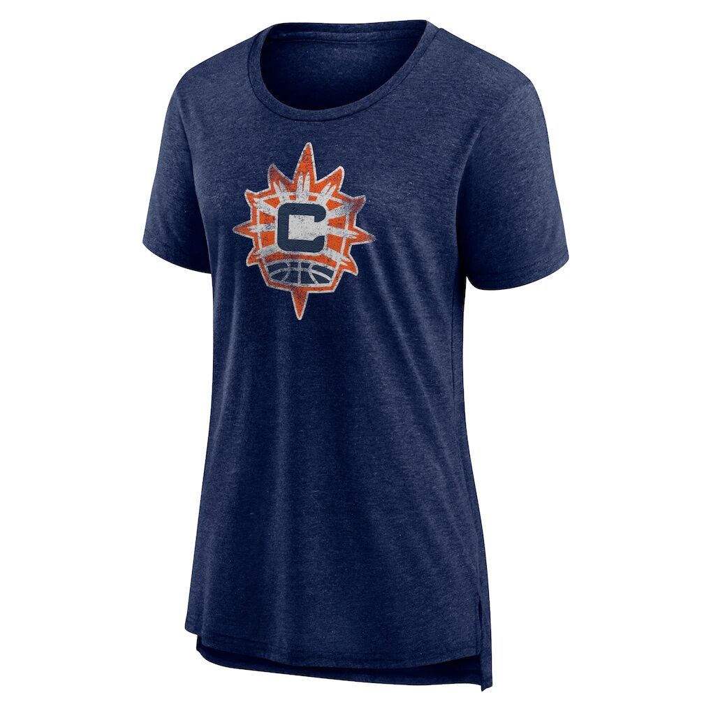 Connecticut Sun Women's Distressed Team Logo Tri-Blend T-Shirt - Heather Navy