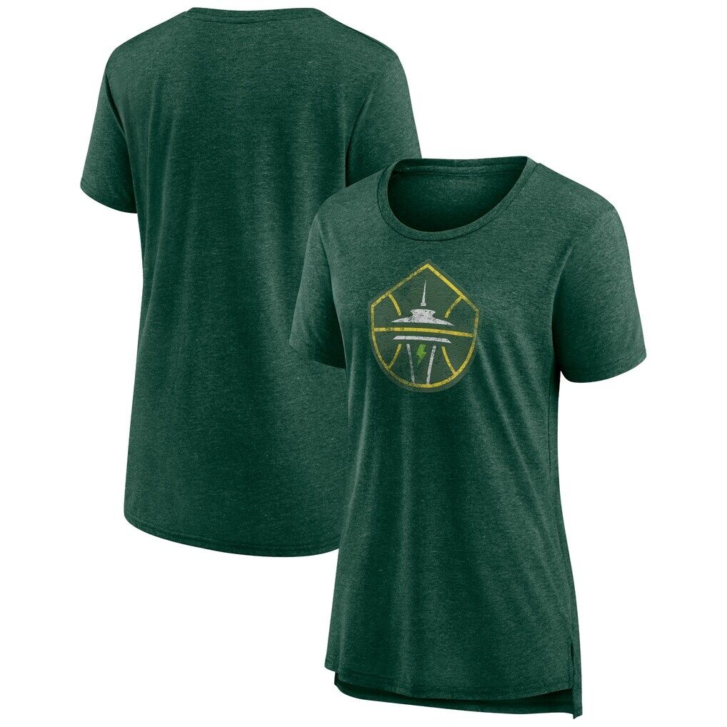 Seattle Storm Women's Distressed Team Logo Tri-Blend T-Shirt - Heather Green