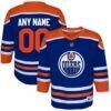 Edmonton Oilers Youth Home Replica Custom Jersey - - Front View