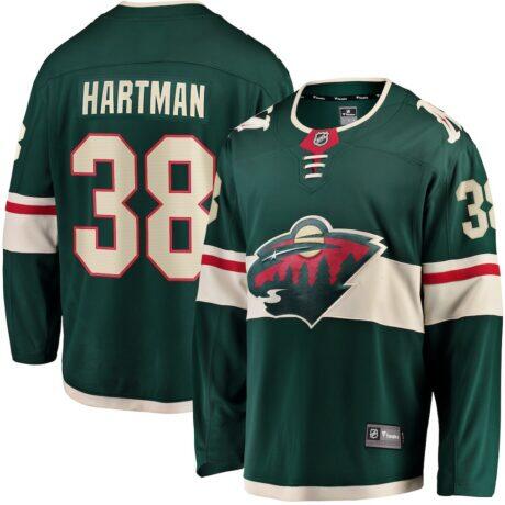 Ryan Hartman Minnesota Wild Fashion7 Home Breakaway Player Jersey - Green - Front View