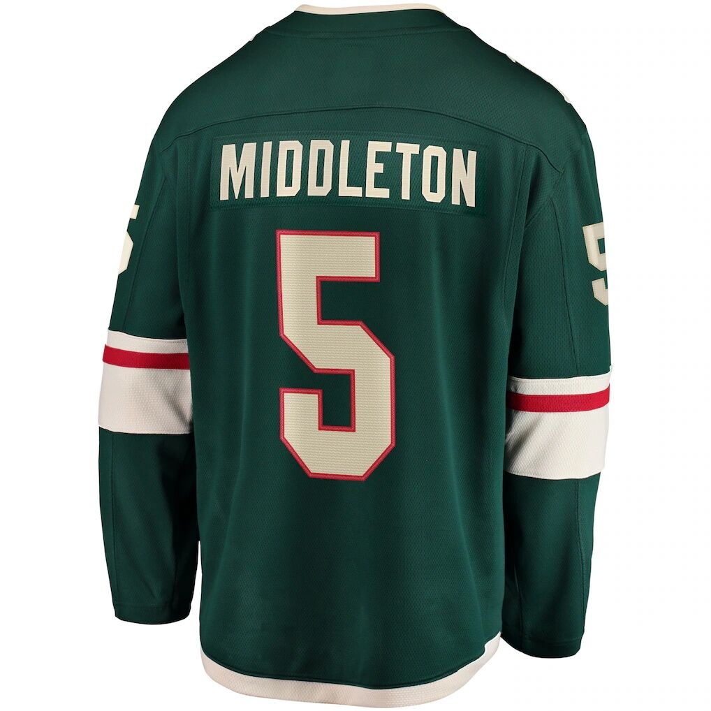 Jake Middleton Minnesota Wild Fashion7 Home Breakaway Player Jersey
