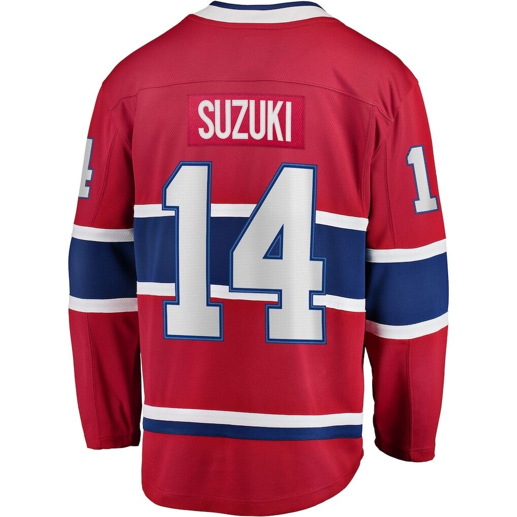 Nick Suzuki Montreal Canadiens Fashion7 Home Captain Patch Breakaway Player Jersey