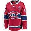 Nick Suzuki Montreal Canadiens Fashion7 Home Captain Patch Breakaway Player Jersey - Red - Side View