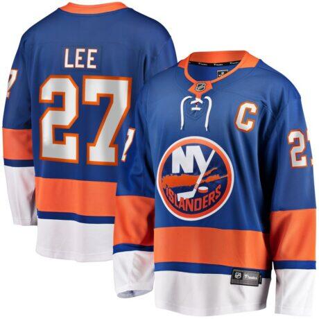 Anders Lee New York Islanders Fashion7 Home Captain Patch Breakaway Player Jersey - - Front View
