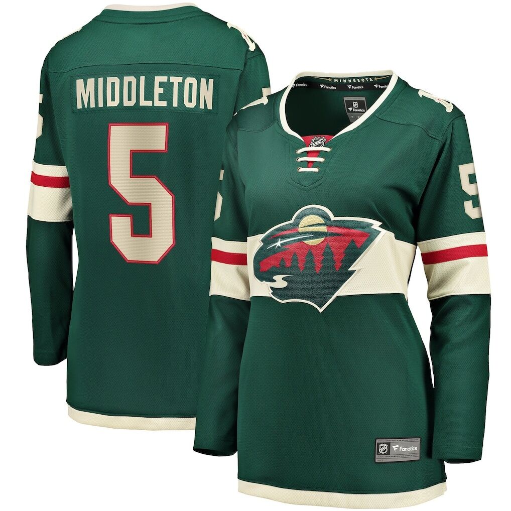 Jake Middleton Minnesota Wild Fashion7 Women's Home Breakaway Player Jersey