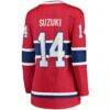Nick Suzuki Montreal Canadiens Fashion7 Women's Home Captain Patch Breakaway Player Jersey - Red - Detail View