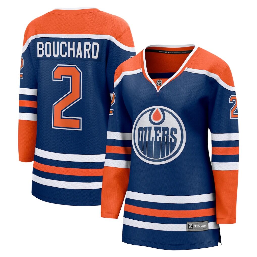 Evan Bouchard Edmonton Oilers Fashion7 Women's Home Breakaway Player Jersey - Royal