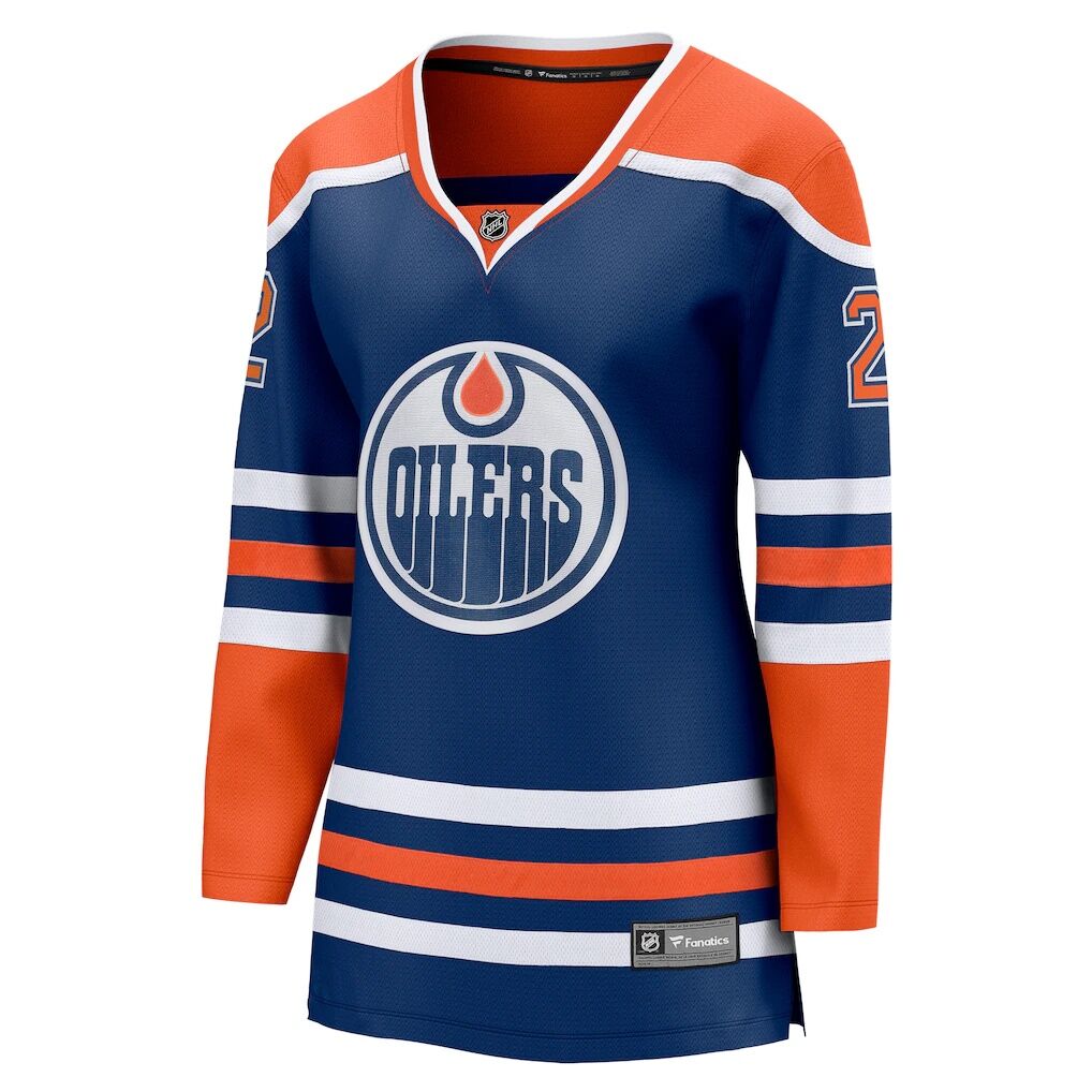 Evan Bouchard Edmonton Oilers Fashion7 Women's Home Breakaway Player Jersey - Royal
