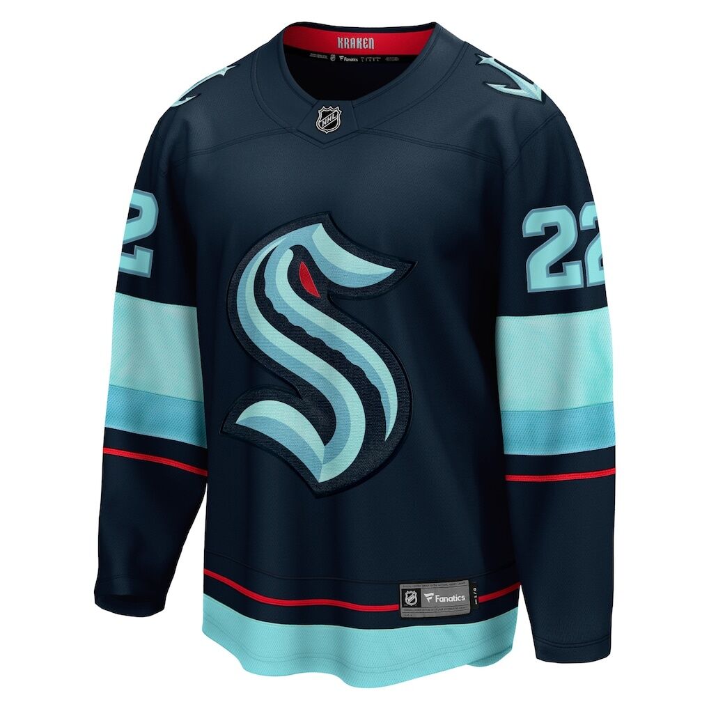 Oliver Bjorkstrand Seattle Kraken Fashion7 Home Breakaway Player Jersey - Deep Sea Blue