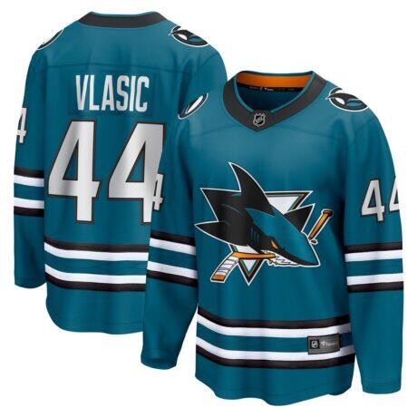 Marc-Edouard Vlasic San Jose Sharks Fashion7 Home Breakaway Player Jersey - Teal - Front View
