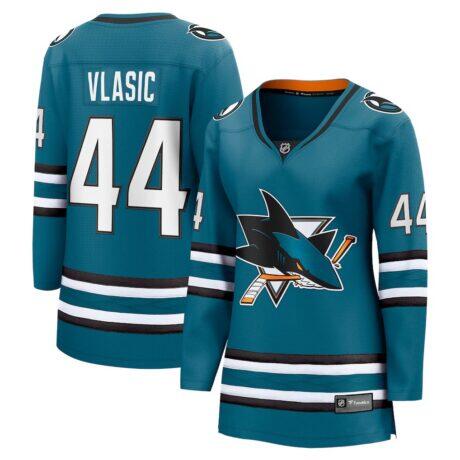 Marc-Edouard Vlasic San Jose Sharks Fashion7 Women's Home Breakaway Player Jersey - Teal - Front View