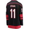 Jordan Staal Carolina Hurricanes Fashion7 Women's Home Captain Patch Breakaway Player Jersey - Black - Detail View