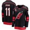 Jordan Staal Carolina Hurricanes Fashion7 Women's Home Captain Patch Breakaway Player Jersey - Black - Front View