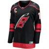 Jordan Staal Carolina Hurricanes Fashion7 Women's Home Captain Patch Breakaway Player Jersey - Black - Side View