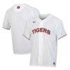 Auburn Tigers Under Armour Softball Button-Up V-Neck Jersey - White - Front View