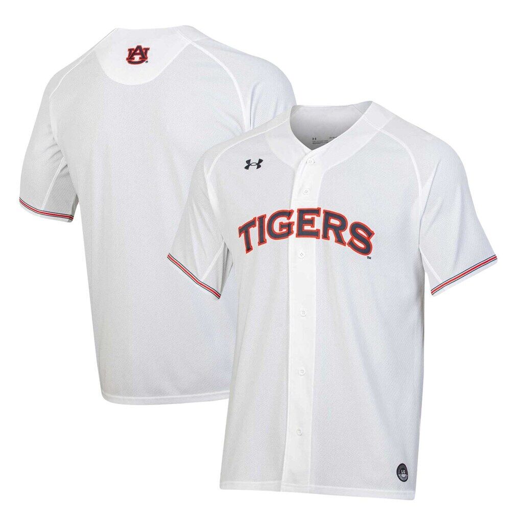 Auburn Tigers Under Armour Softball Button-Up V-Neck Jersey