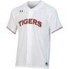 Auburn Tigers Under Armour Softball Button-Up V-Neck Jersey - White - Side View