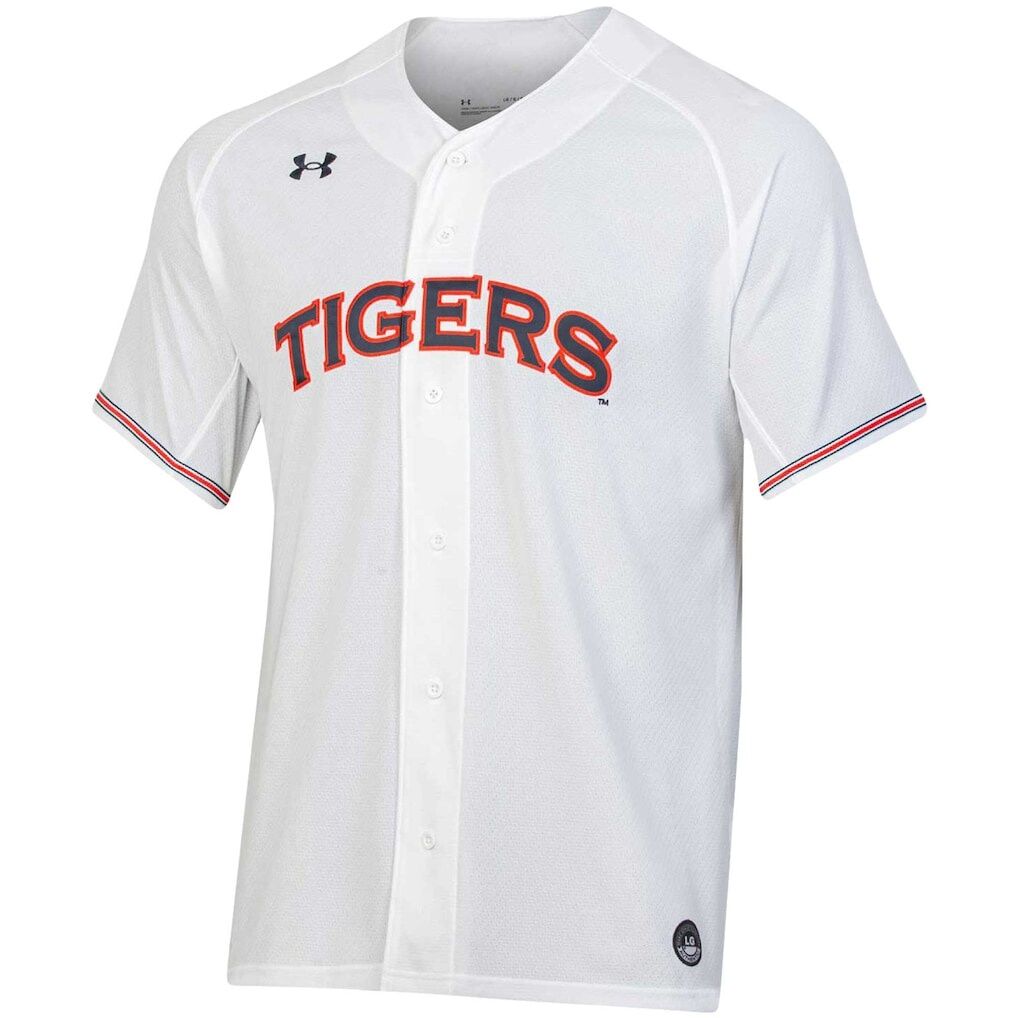 Auburn Tigers Under Armour Softball Button-Up V-Neck Jersey