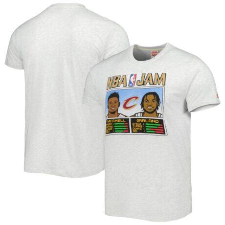 Donovan Mitchell & Darius Garland Cleveland Cavaliers Homage NBA Jam Tri-Blend T-Shirt - - Front View