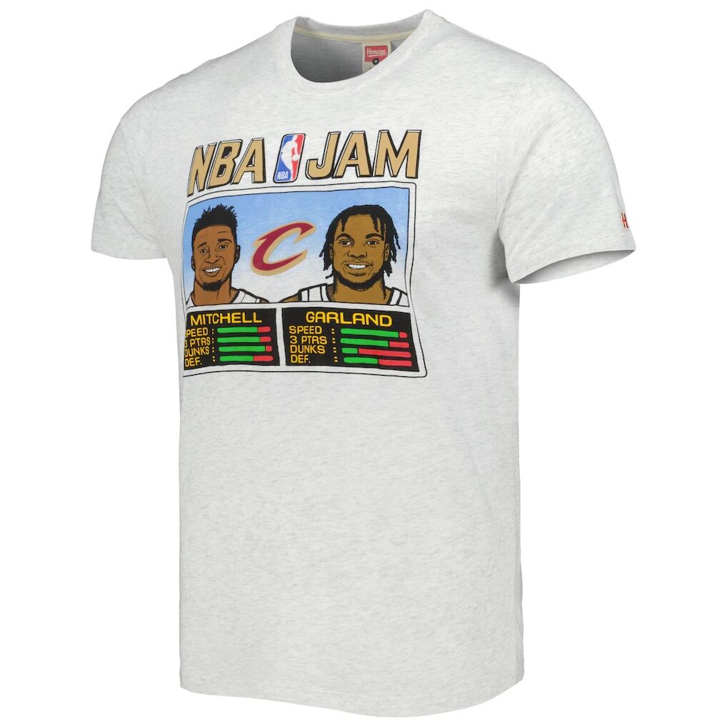 Donovan Mitchell & Darius Garland Cleveland Cavaliers Homage NBA Jam Tri-Blend T-Shirt – Ash