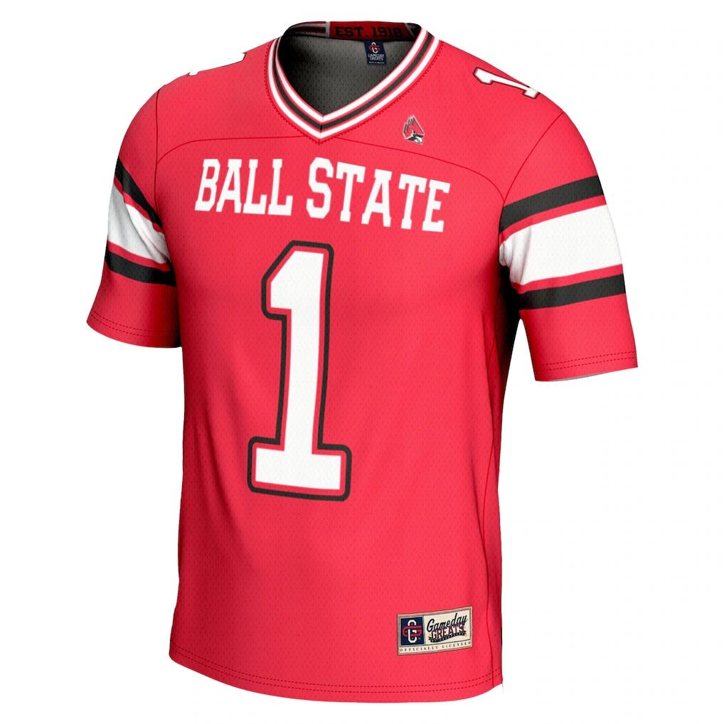 #1 Ball State Cardinals GameDay Greats Youth Endzone Football Jersey - Cardinal