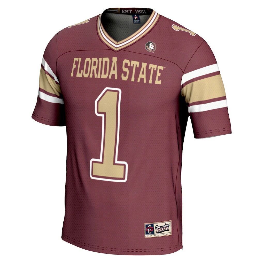 #1 Florida State Seminoles GameDay Greats Youth Endzone Football Jersey - Garnet