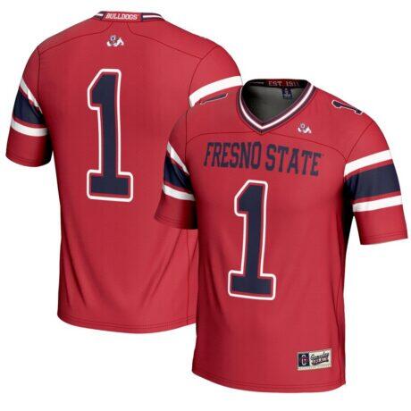 #1 Fresno State Bulldogs GameDay Greats Youth Endzone Football Jersey - Red - Front View