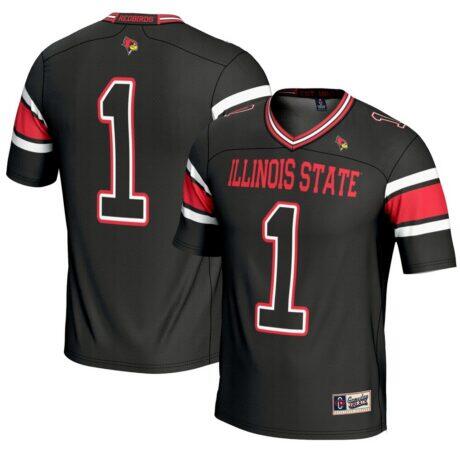 #1 Illinois State Redbirds GameDay Greats Youth Endzone Football Jersey - Black - Front View