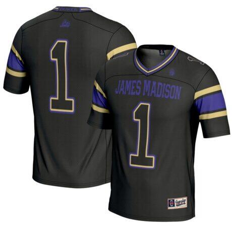 #1 James Madison Dukes GameDay Greats Youth Endzone Football Jersey - Black - Front View