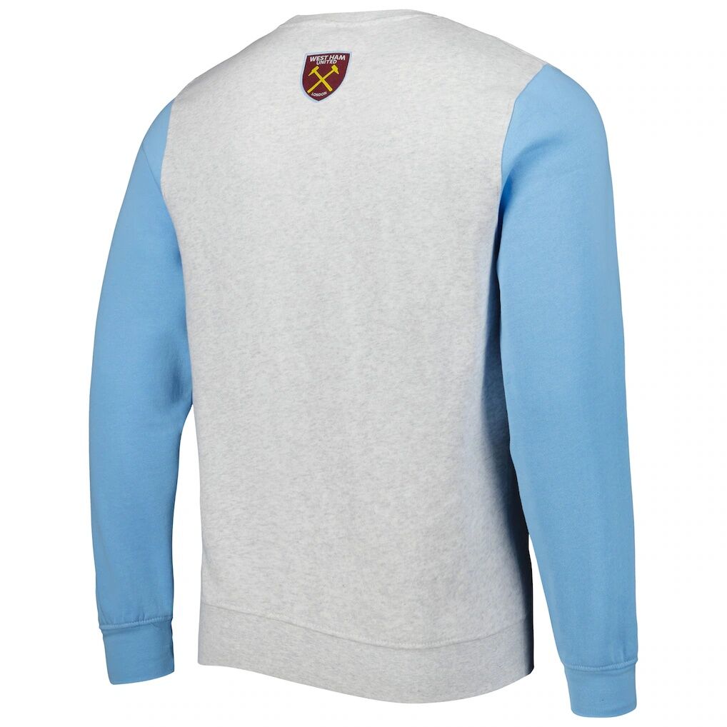 West Ham United Kangaroo Pullover Sweatshirt - Gray/Blue