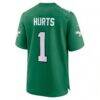 Jalen Hurts Philadelphia Eagles Nike Youth Game Jersey - Kelly Green - Detail View