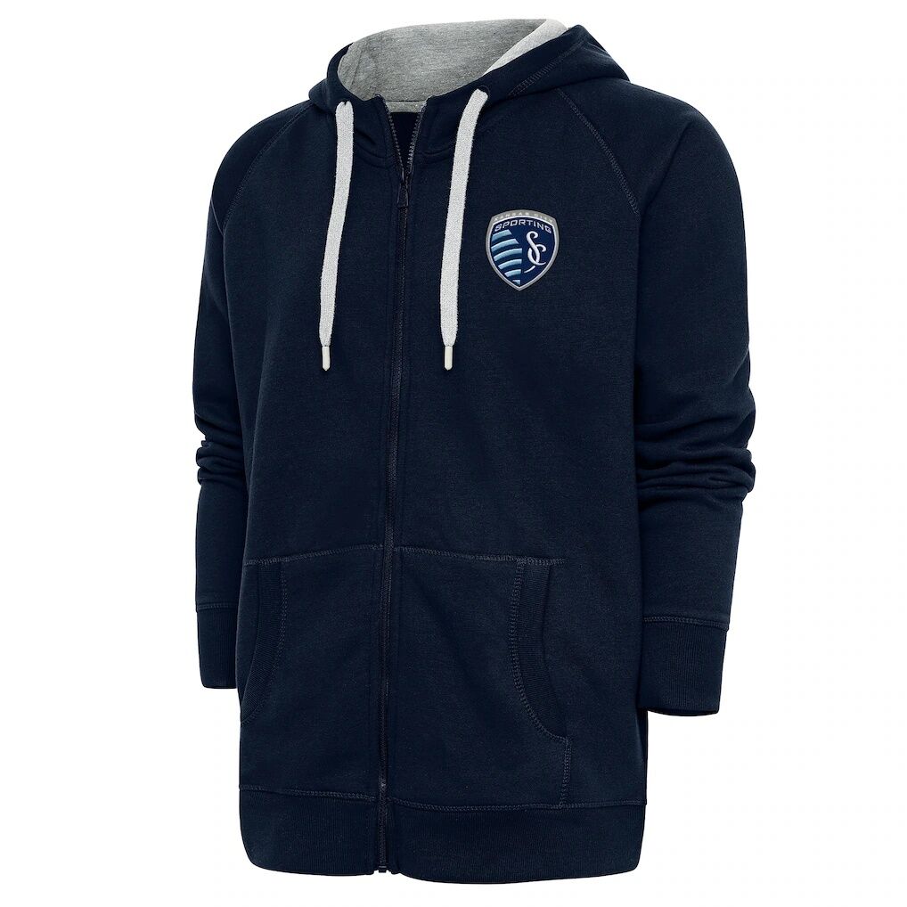 Sporting Kansas City Antigua Logo Victory Full-Zip Hoodie