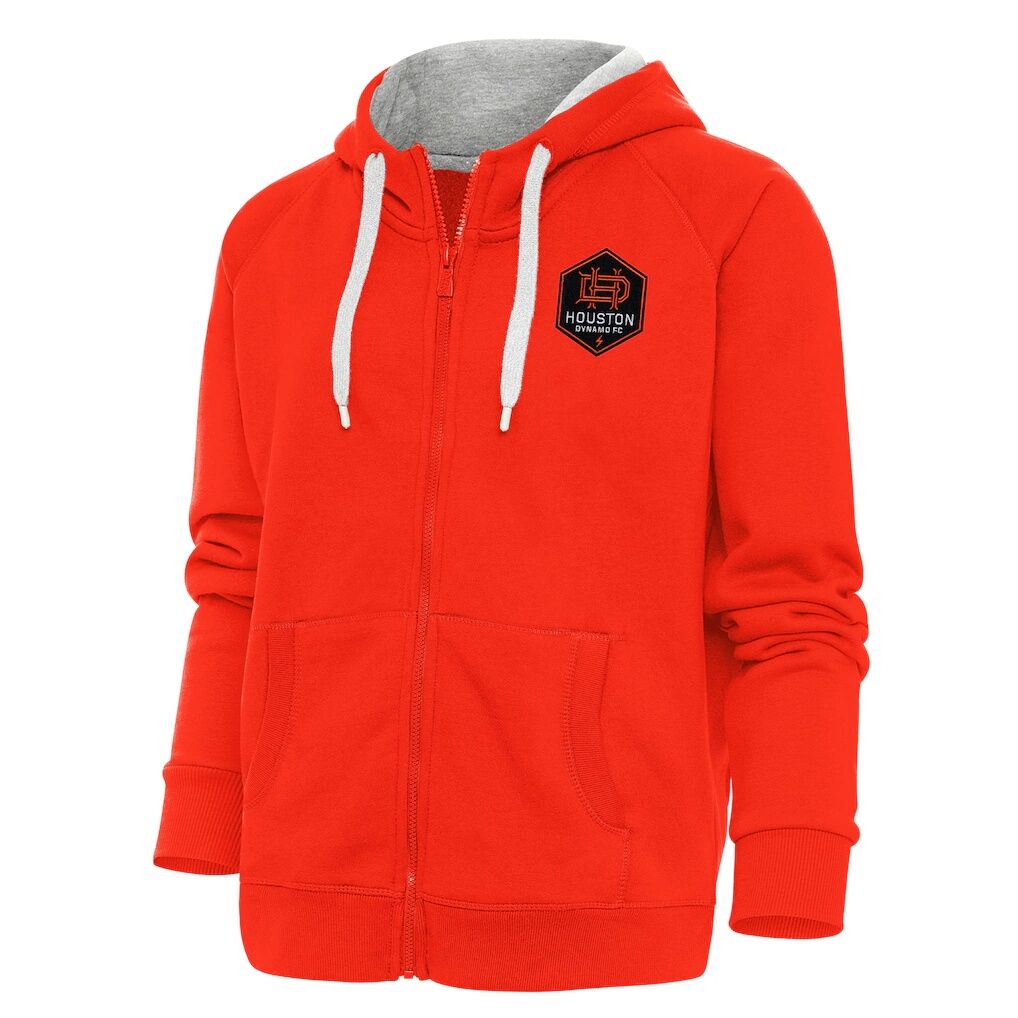 Houston Dynamo FC Antigua Women's Logo Victory Full-Zip Hoodie
