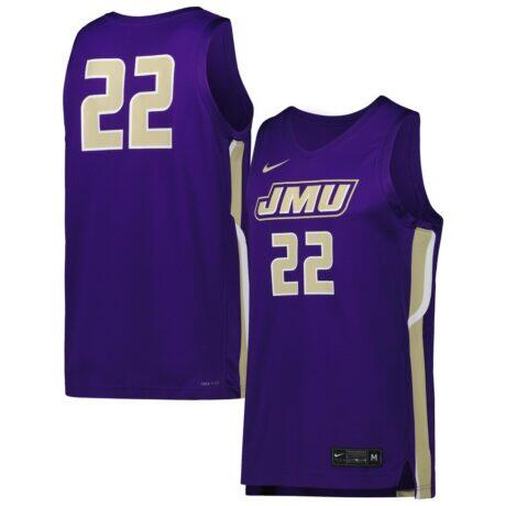 James Madison Dukes Nike Replica Basketball Jersey - Purple - Front View