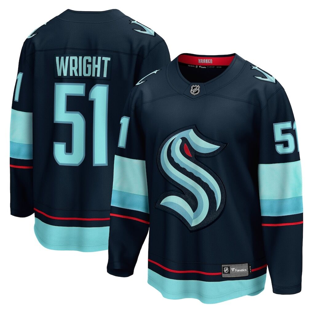 Shane Wright Seattle Kraken Fashion7 Men's Home Breakaway Player Jersey - Deep Sea Blue