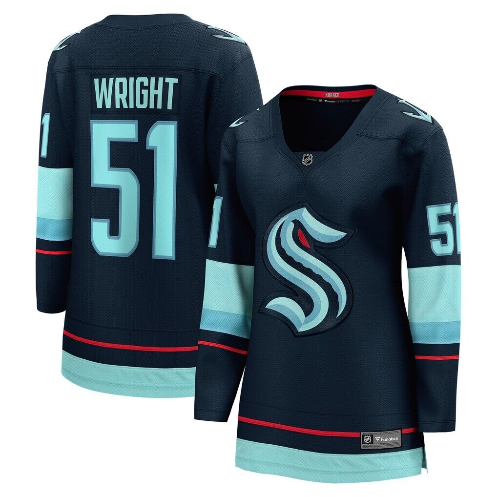 Shane Wright Seattle Kraken Fashion7 Women's Home Breakaway Jersey - Deep Sea Blue