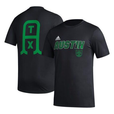 Austin FC adidas Team Jersey Hook AEROREADY T-Shirt - Black - Front View