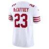 Christian McCaffrey San Francisco 49ers Nike Vapor F.U.S.E. Limited Jersey - White - Detail View