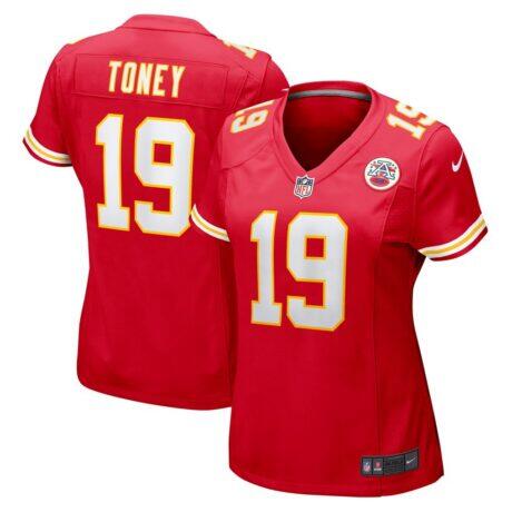 Kadarius Toney Kansas City Chiefs Nike Women's Game Player Jersey - Red - Front View