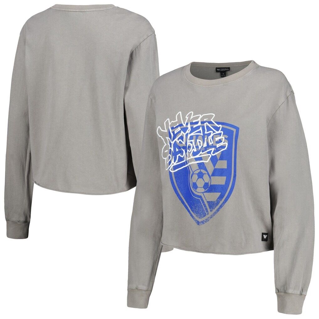 San Jose Earthquakes The Wild Collective Women's Cropped Long Sleeve T-Shirt