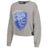 San Jose Earthquakes The Wild Collective Women's Cropped Long Sleeve T-Shirt - Gray - Side View