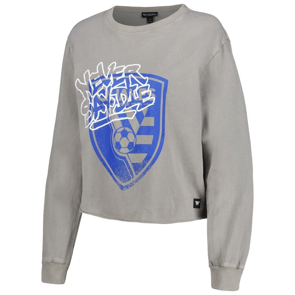 San Jose Earthquakes The Wild Collective Women's Cropped Long Sleeve T-Shirt