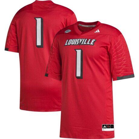 #1 Louisville Cardinals adidas Premier Football Jersey - Cardinal - Front View