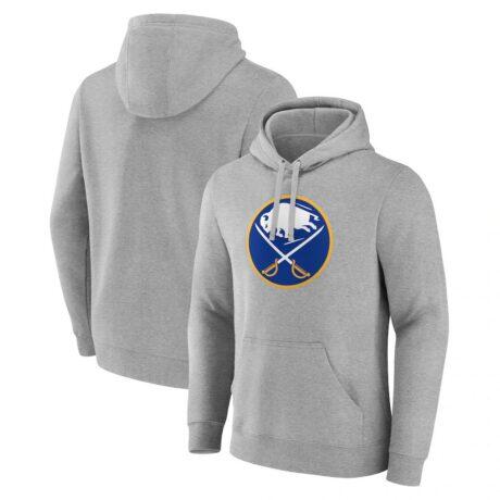 Buffalo Sabres Primary Team Logo Pullover Hoodie - Heather Gray - Front View