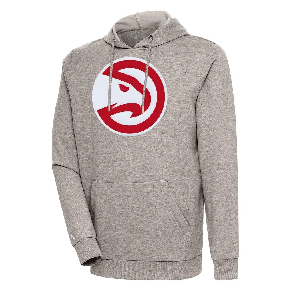 Atlanta Hawks Antigua Action Pullover Hoodie - Oatmeal