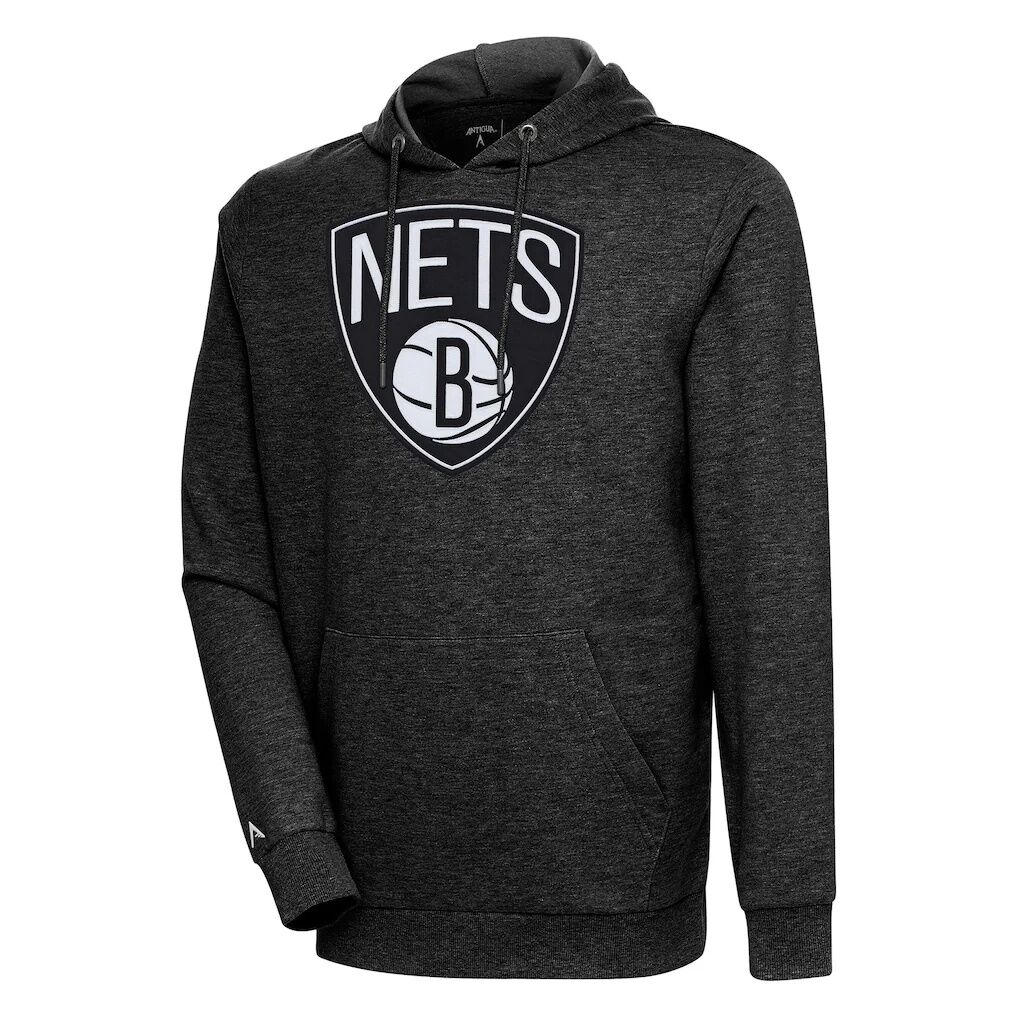 Brooklyn Nets Antigua Action Pullover Hoodie - Heather Black